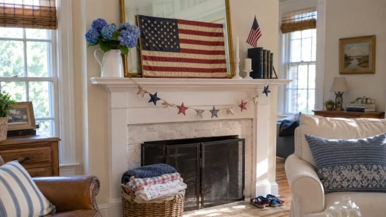 Patriotic Mantel Decor Ideas for the 4th of July