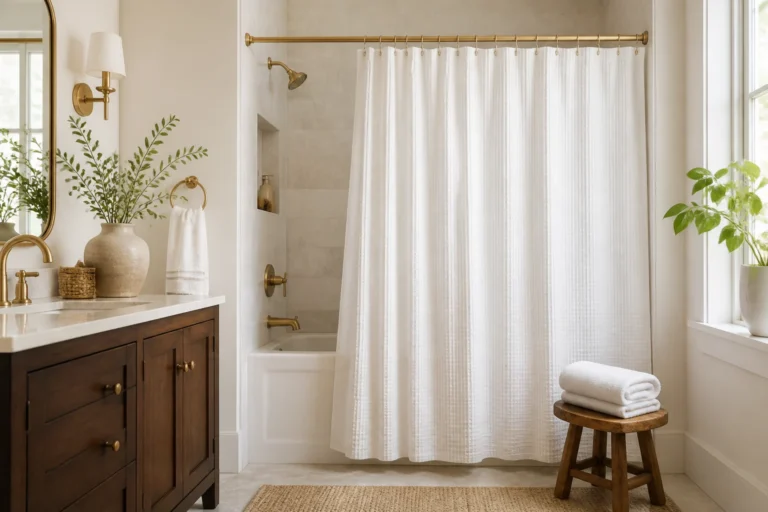 11 Elegant Bathroom Shower Curtain Ideas for a Polished Look featured image