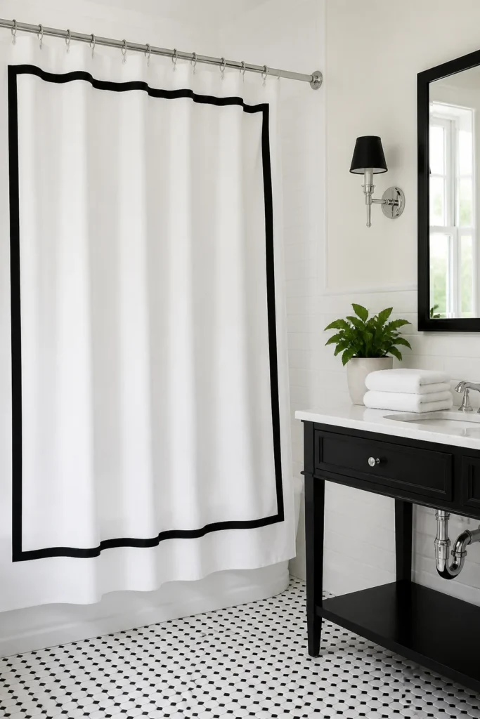 7. Use a Border-Trim Curtain for a Custom Detail