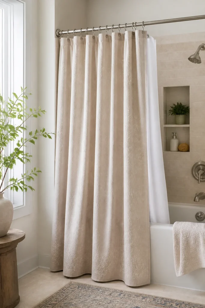 8. Pair a Decorative Outer Curtain With a Practical Liner