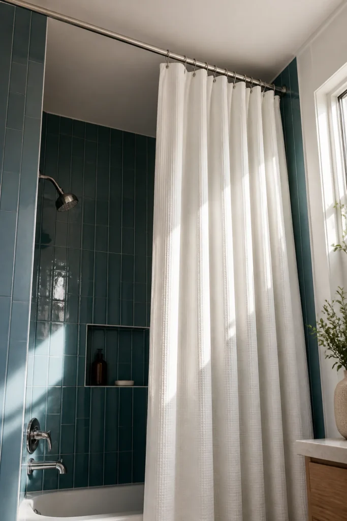 1. Hang the Curtain Close to the Ceiling