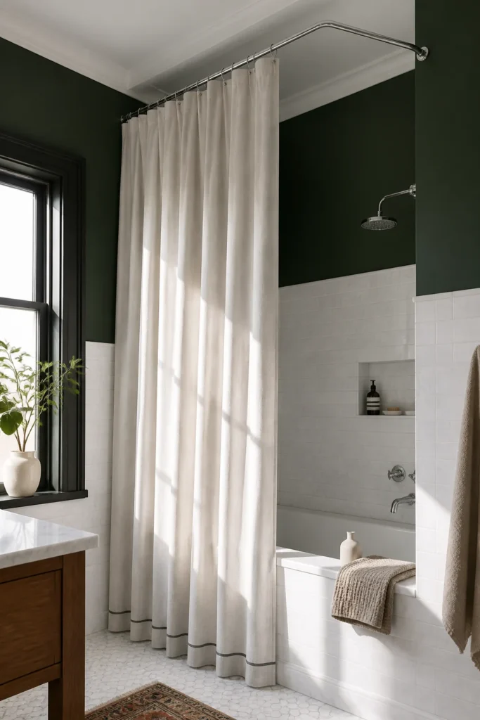 1. Hang the Curtain Close to the Ceiling