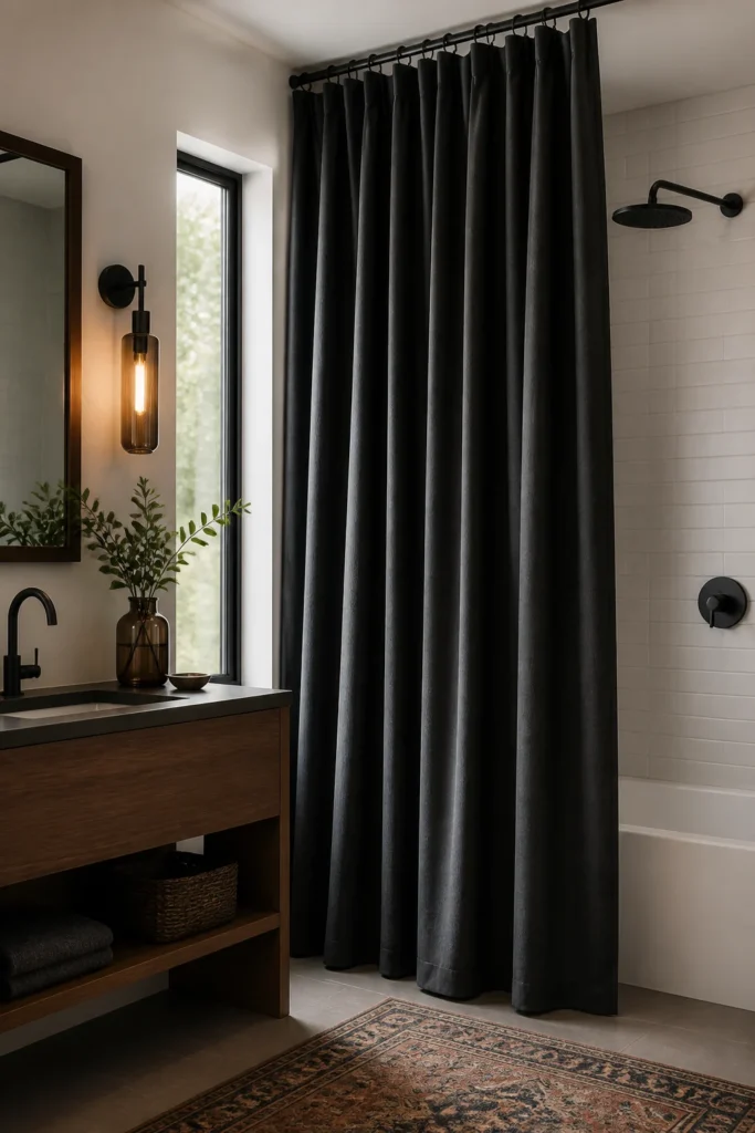 5. Go Moody With a Dark Extra Long Curtain