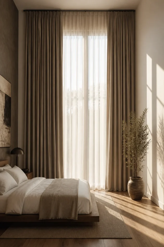 2. Floor-to-Ceiling Curtains for Height
