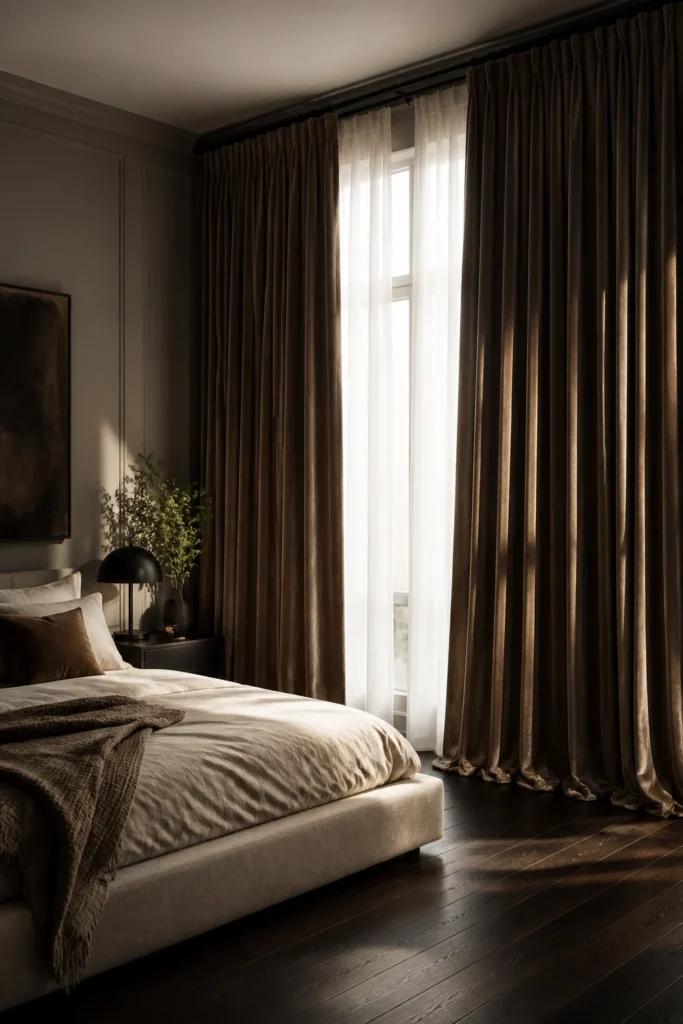 11. Velvet Outer Panels With Sheers