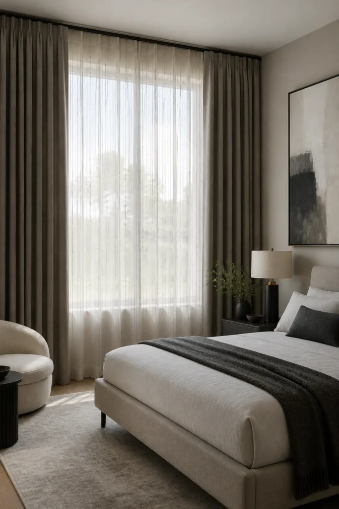 13. Patterned Sheers With Solid Panels