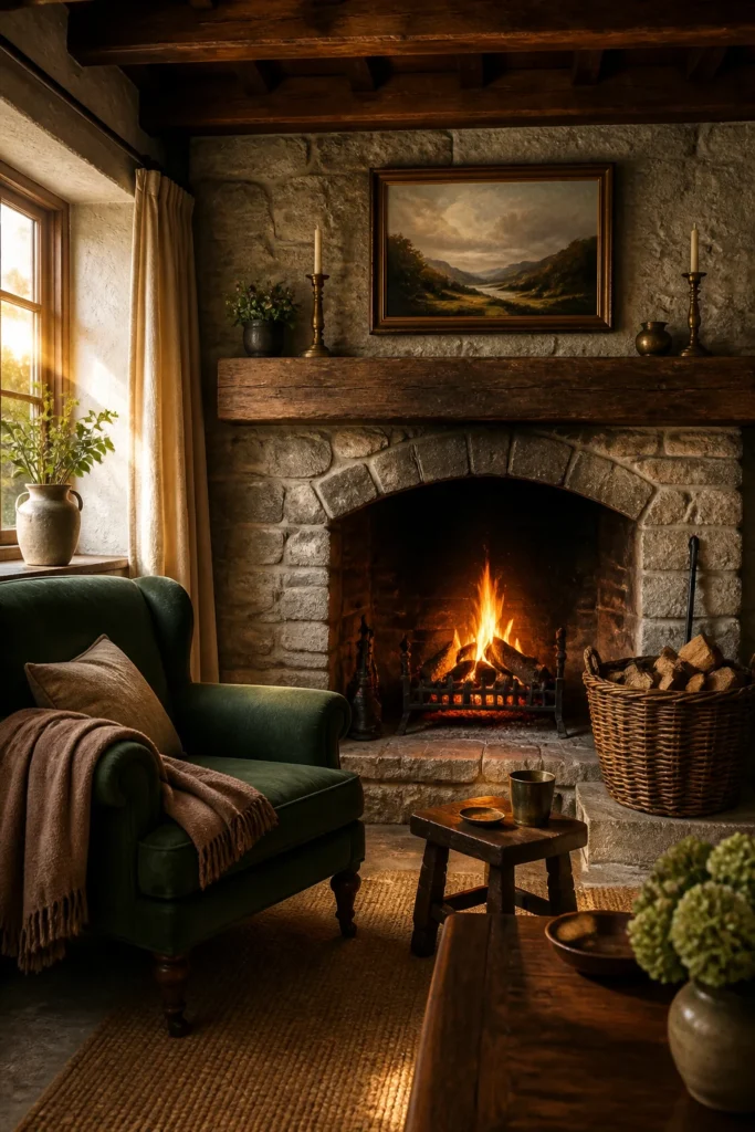 2. Style Around a Glowing Hearth