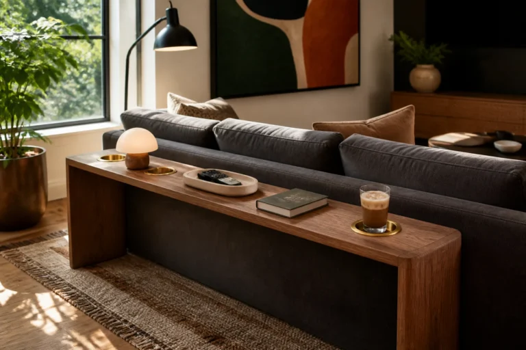 10 Sofa Console Table Ideas With Built-In Cup Holders featured image