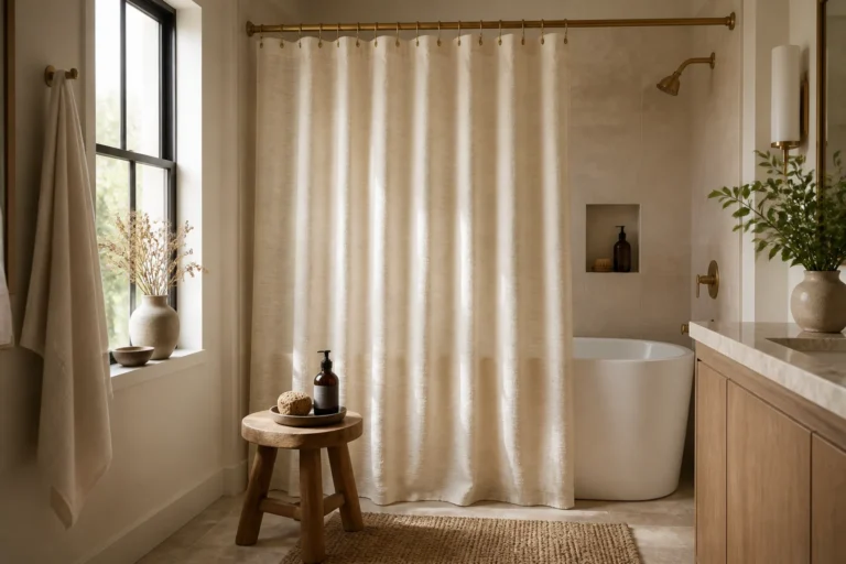13 Shower Curtain Aesthetic Ideas for Soft Bathrooms featured image
