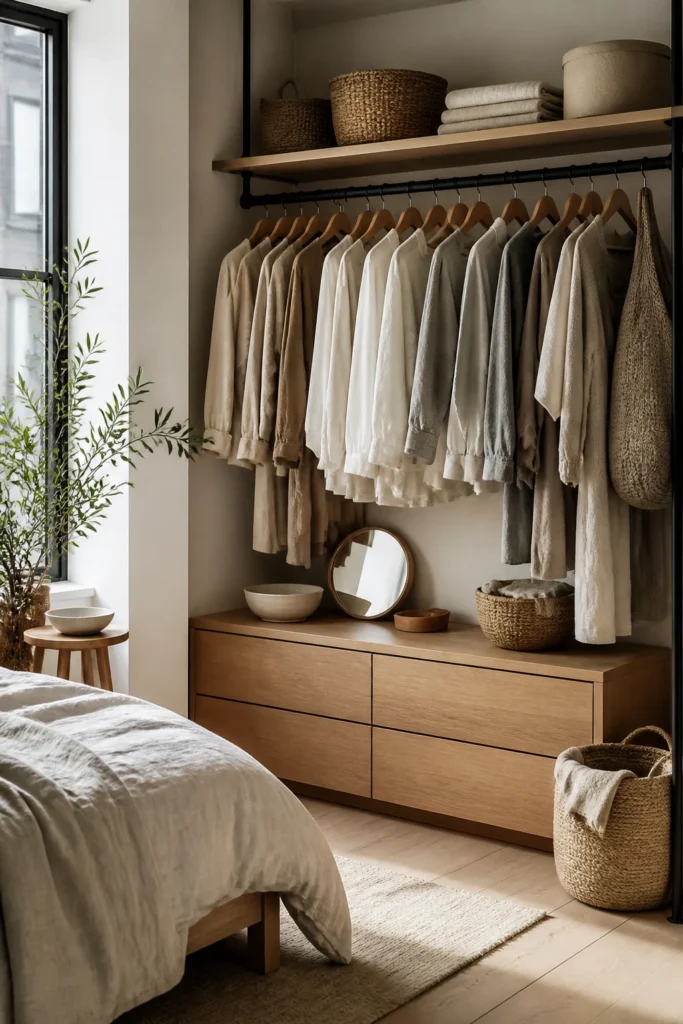 3. Choose an Open Closet Instead of a Bulky Wardrobe