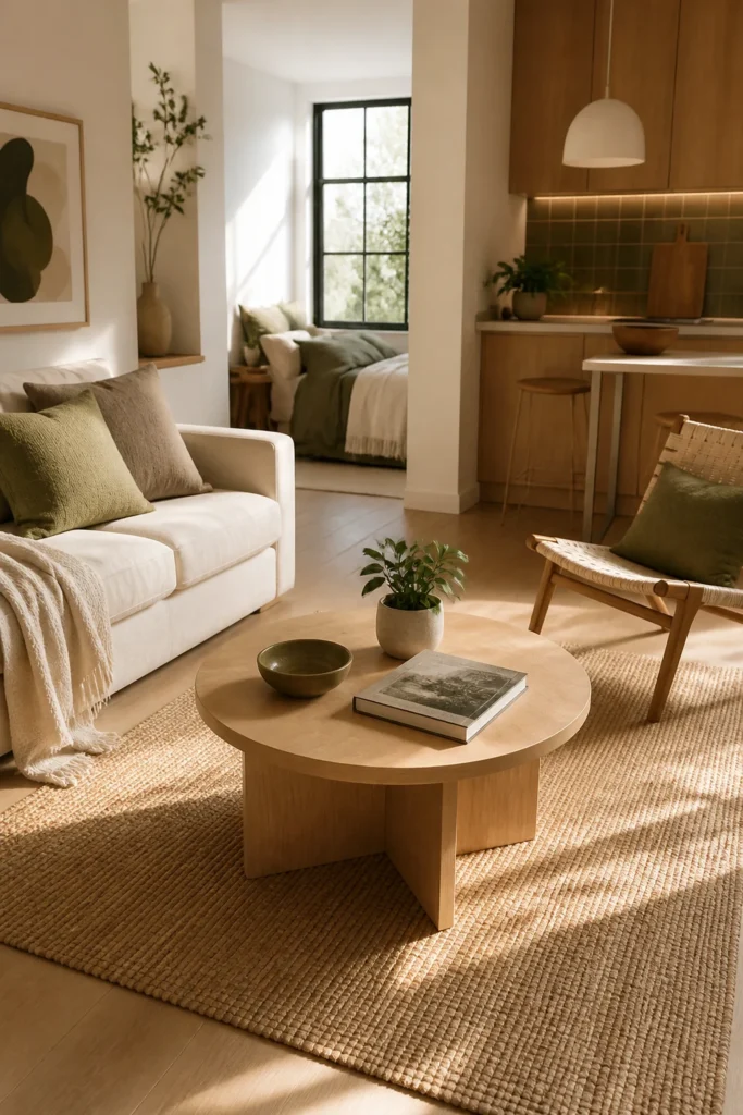 7. Pick a Round Coffee Table for Easier Movement