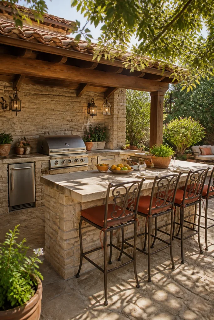 2. Create a Rustic Garden Grill Bar