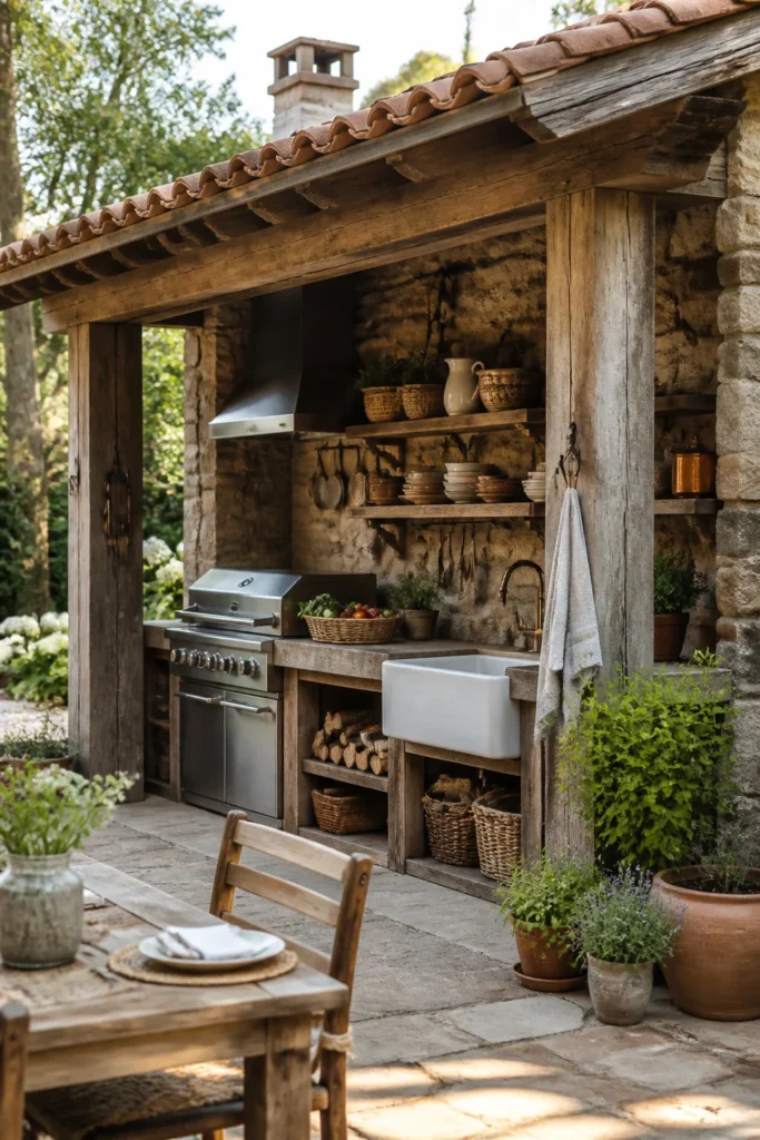 6. Build a Farmhouse Outdoor Cooking Cabin