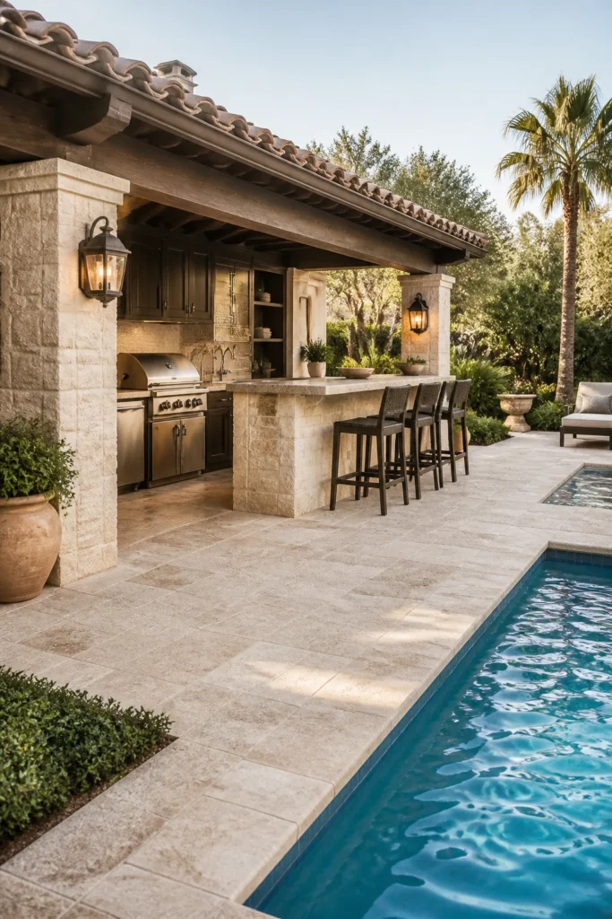 8. Set Up an Old-World Poolside Grill House