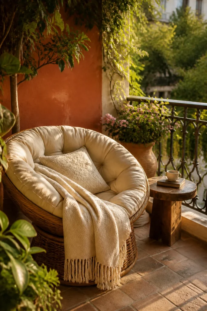 4. Style a Romantic Rattan Corner