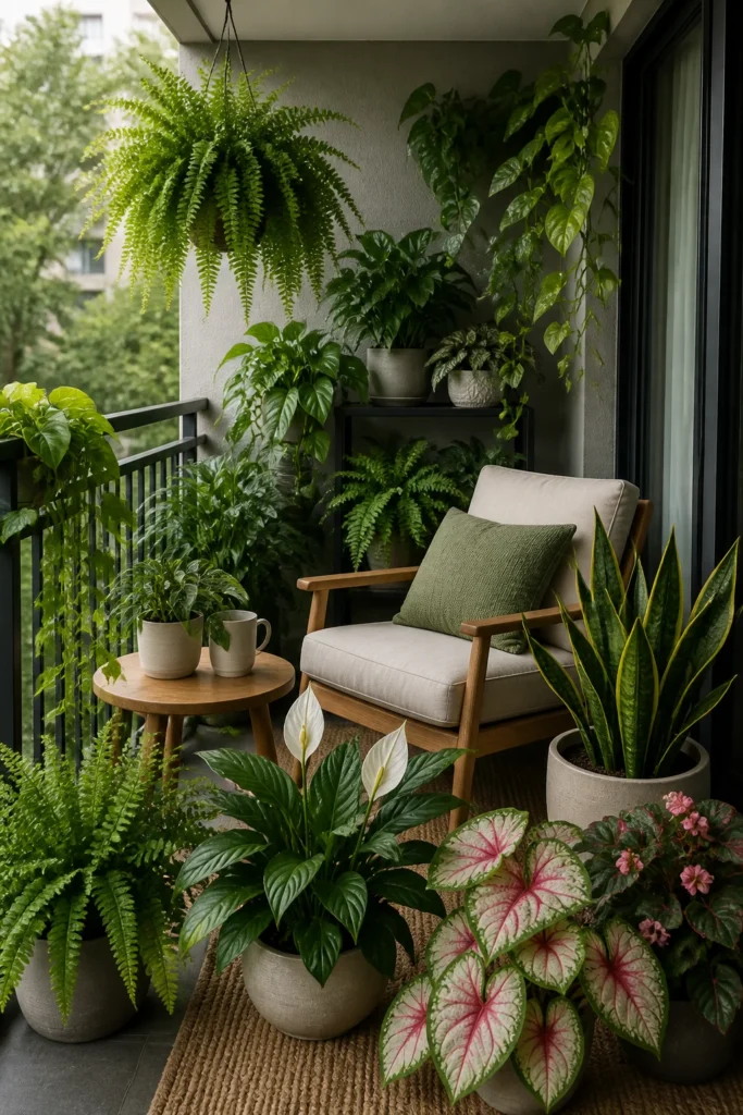 6. Pick Shade-Friendly Plants For Darker Balconies