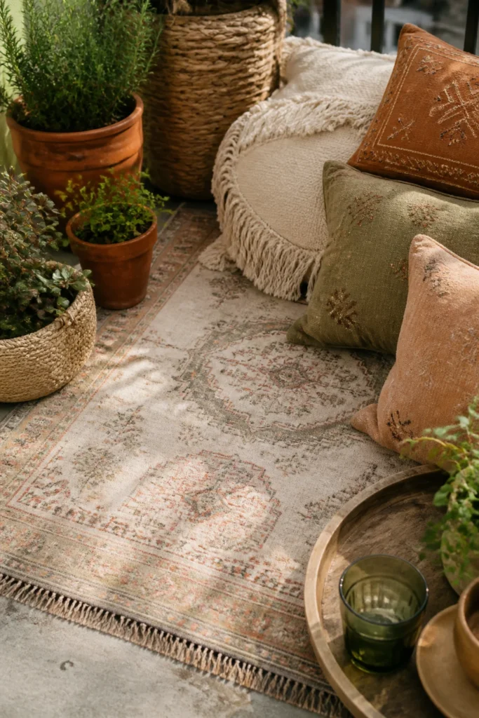 3. Layer an Outdoor Rug Under Everything