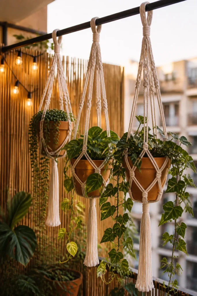 5. Add Macramé Plant Hangers