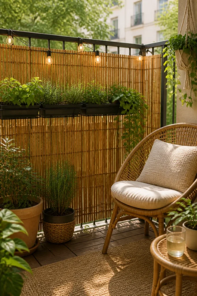 7. Add a Bamboo or Reed Privacy Screen