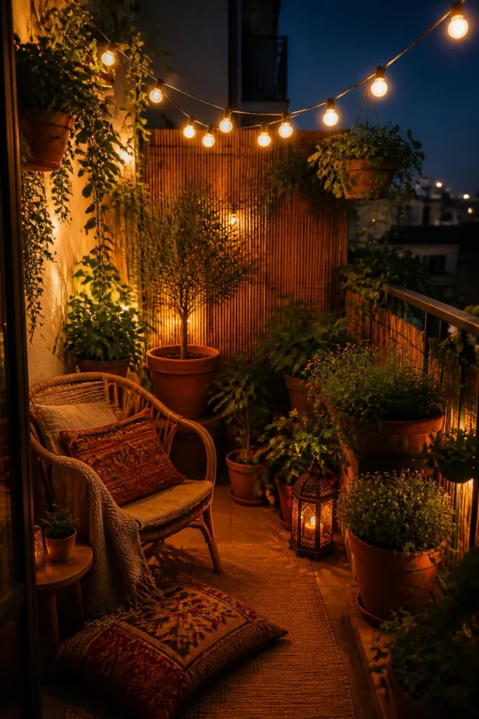 10. Hang Warm String Lights