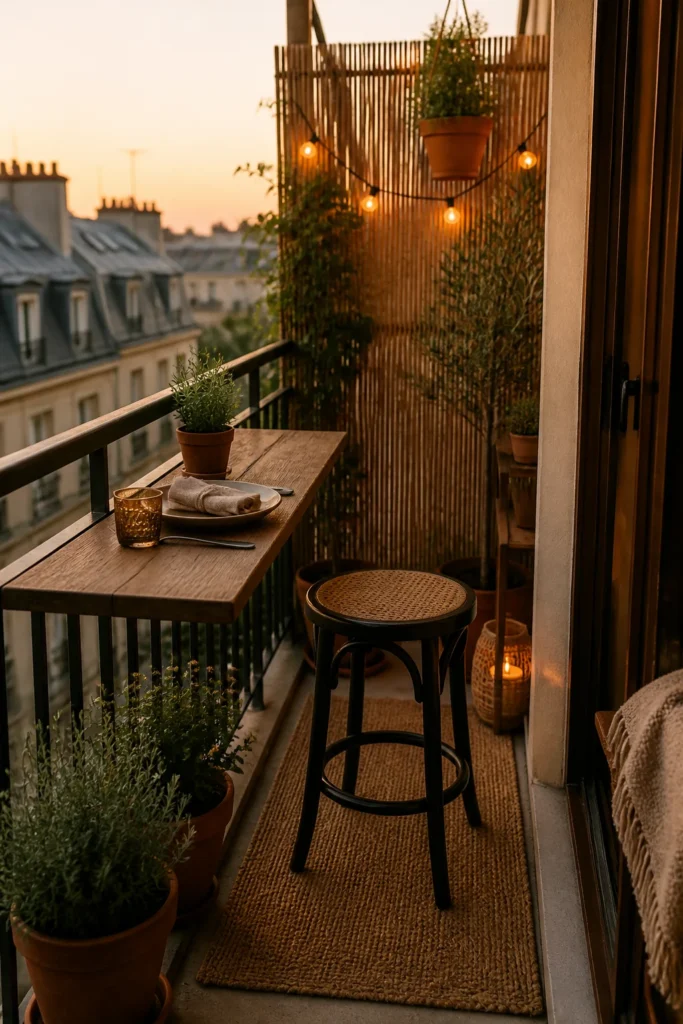 17. Make a Tiny Balcony Dining Nook