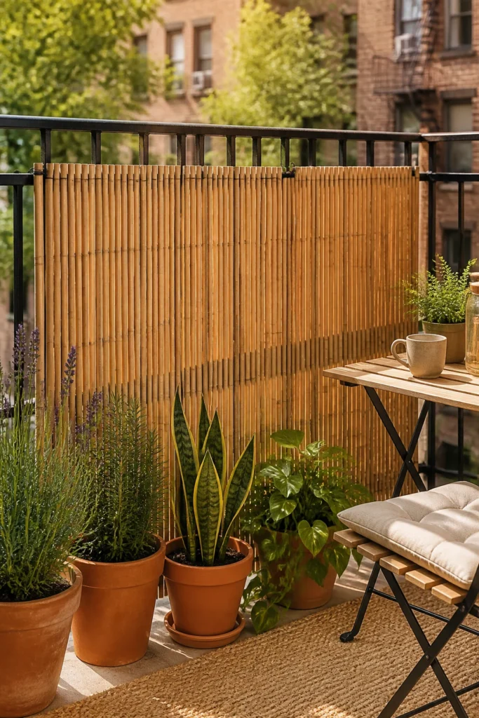 1. Use a Bamboo Privacy Screen for Instant Warmth