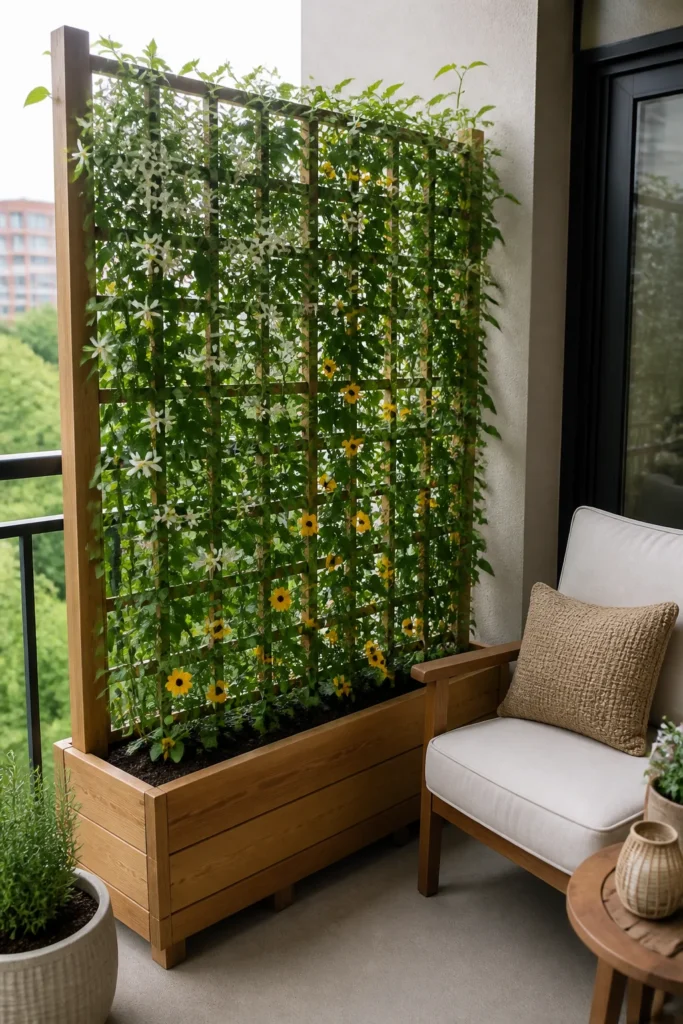 9. Use a Trellis Planter for Renter-Friendly Privacy