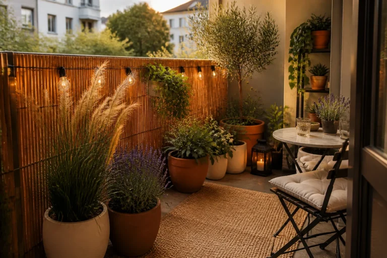 13 Small Balcony Ideas with Privacy Screens & Plants featured image