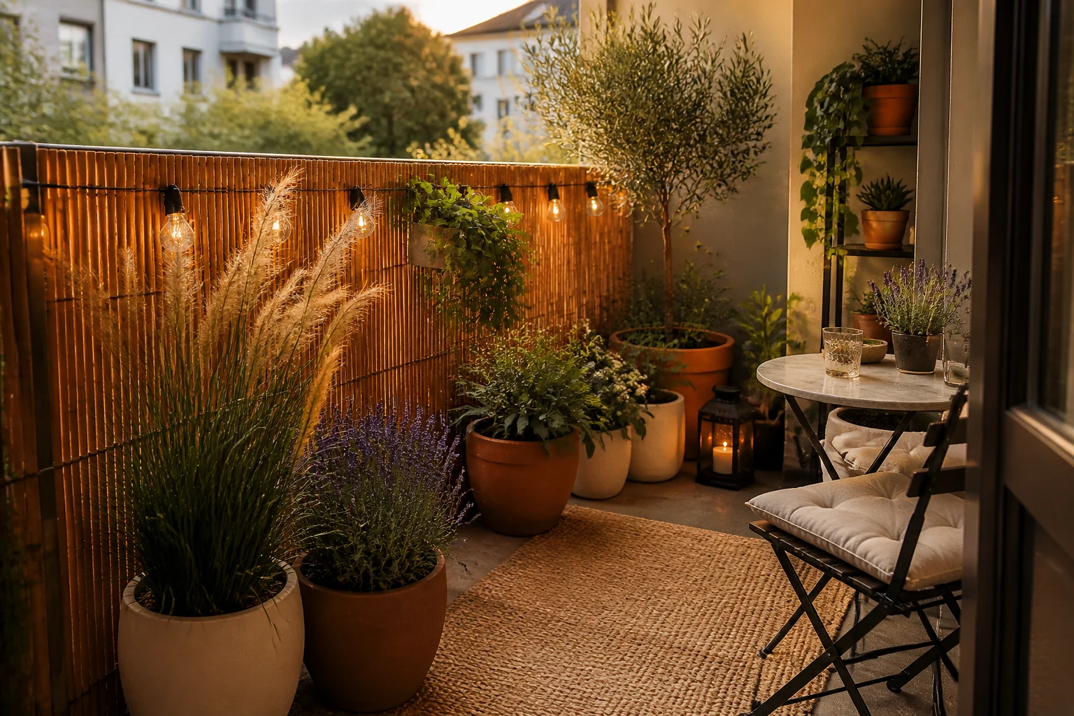 13 Small Balcony Ideas with Privacy Screens & Plants featured image