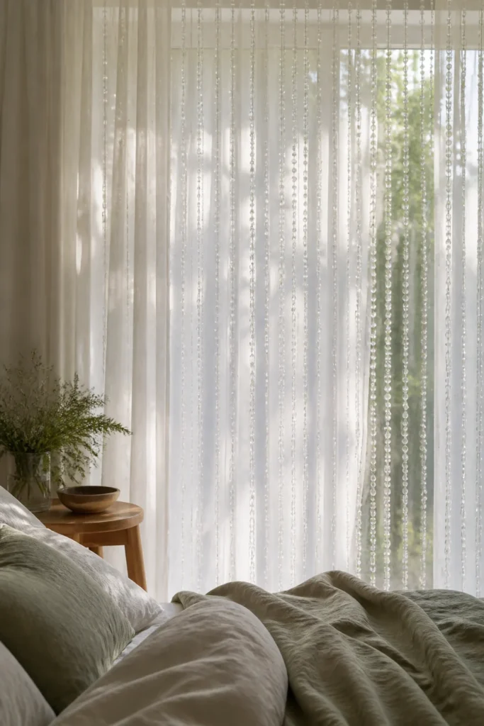 Layer Glass Beads Over Simple Curtains