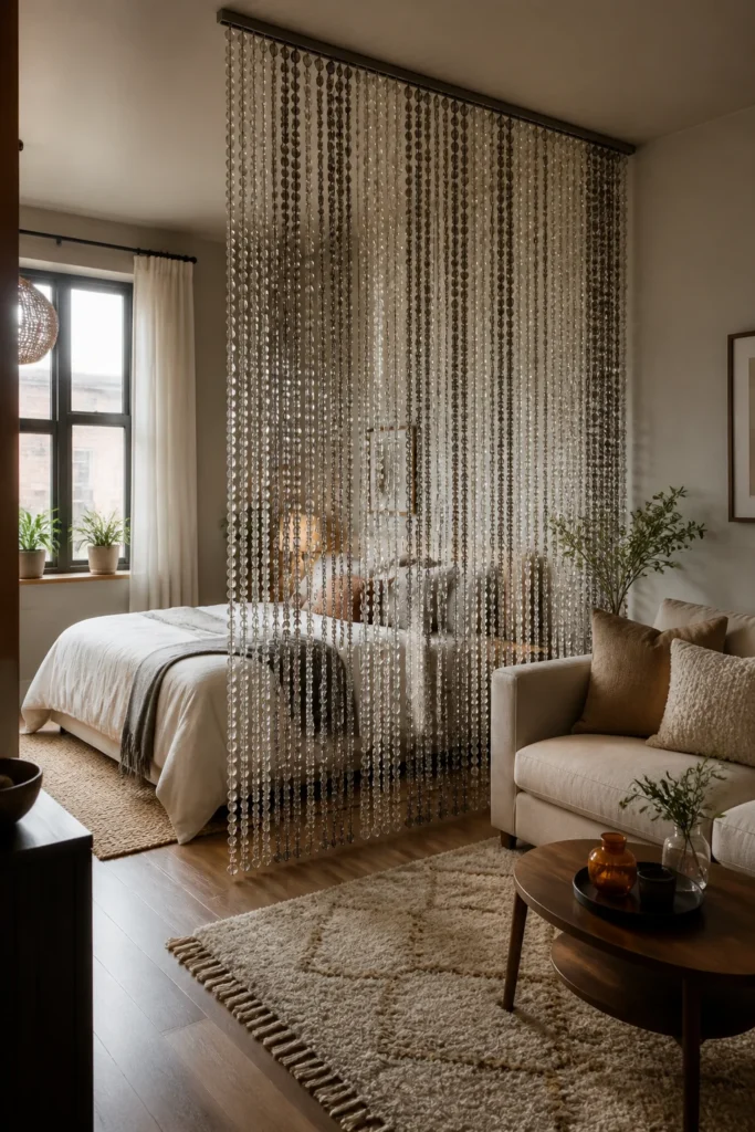 Glass Bead Curtain Room Divider Ideas