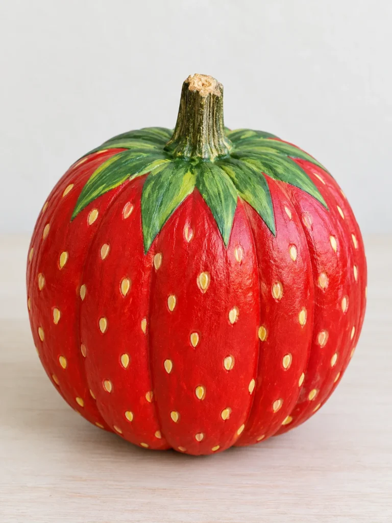 14. Strawberry-Inspired Pumpkin