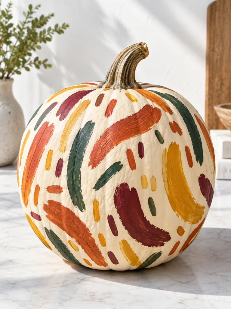 20. Abstract Brushstroke Pumpkin