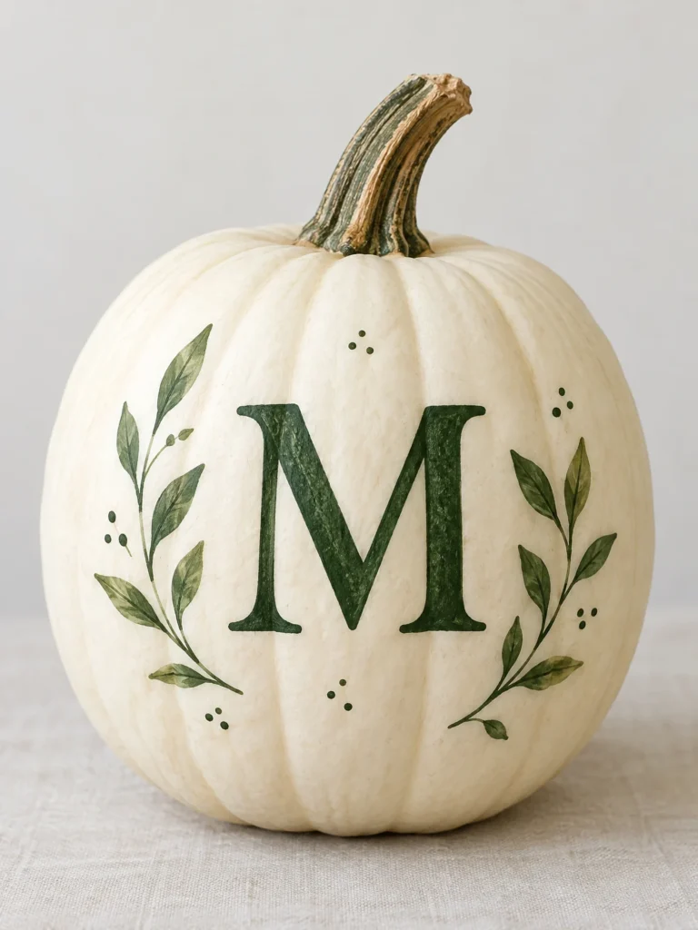 21. Personalized Initial Pumpkin