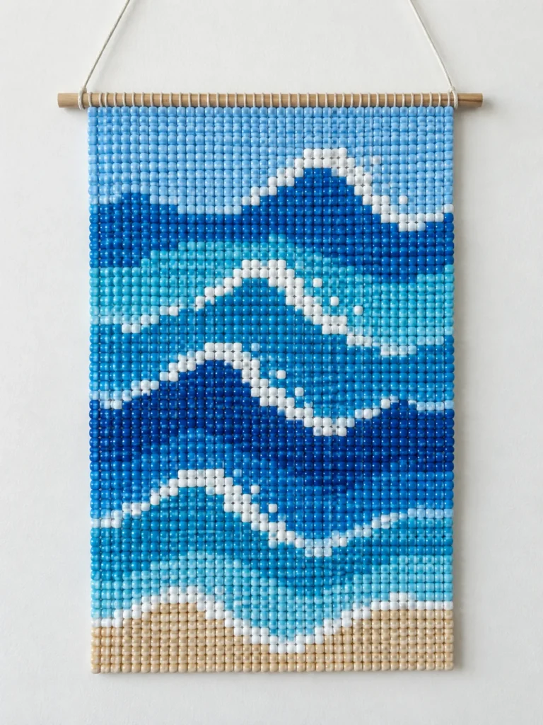 7. Ocean Wave Pony Bead Tapestry