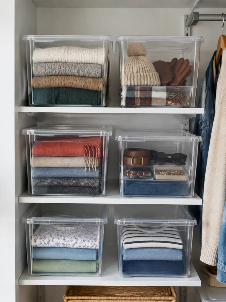 4. Store Seasonal Items in Clear Bins