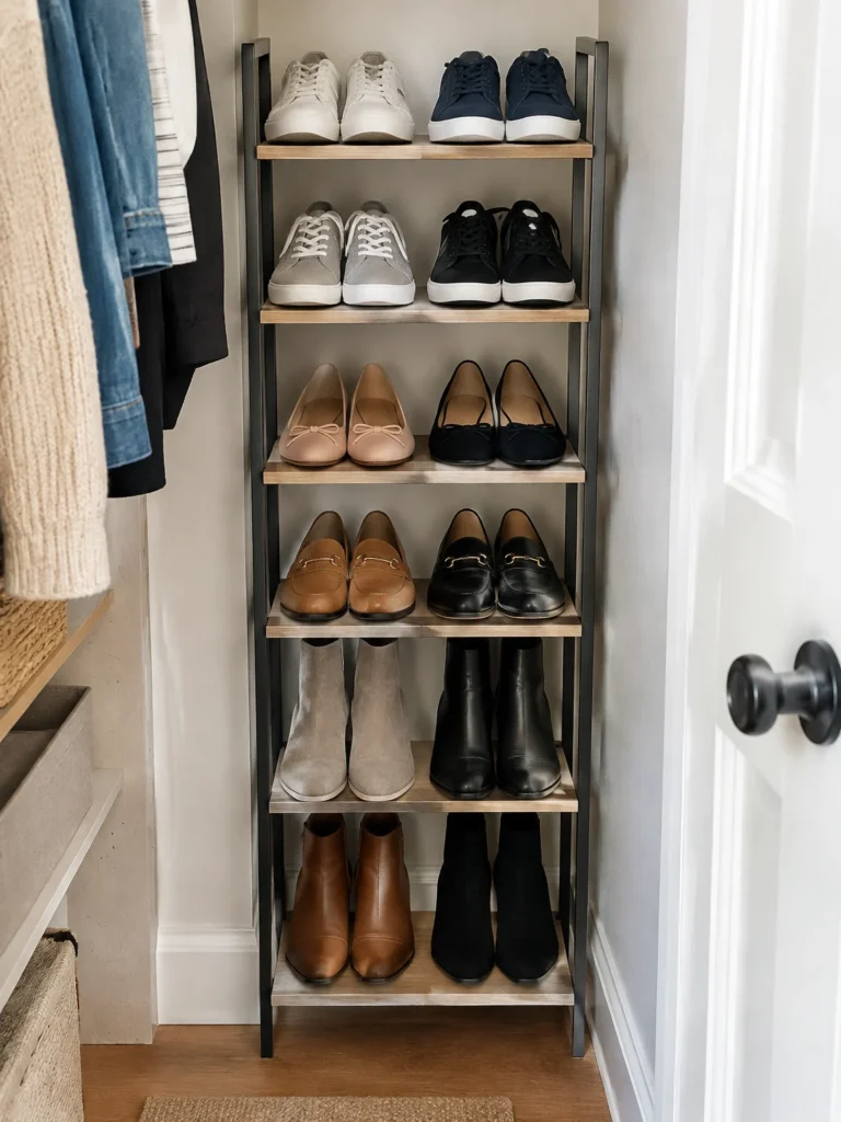 8. Organize Shoes Vertically