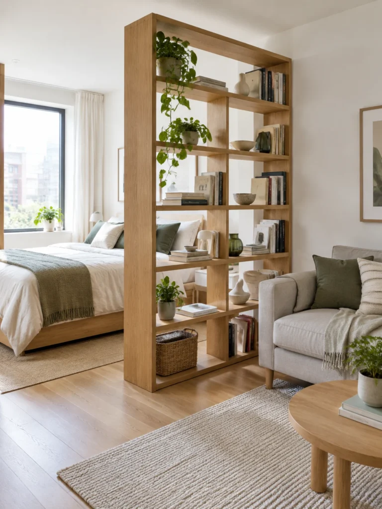 3. An Open Bookshelf Room Divider