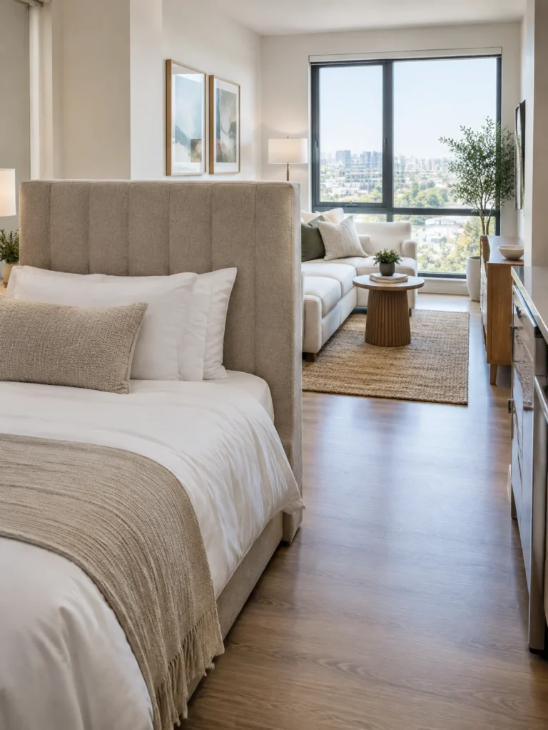 9. A Bed Headboard as a Divider