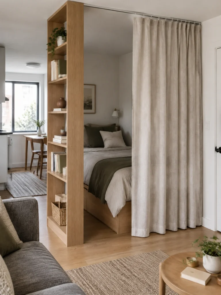 18. A Curtain and Shelf Combination