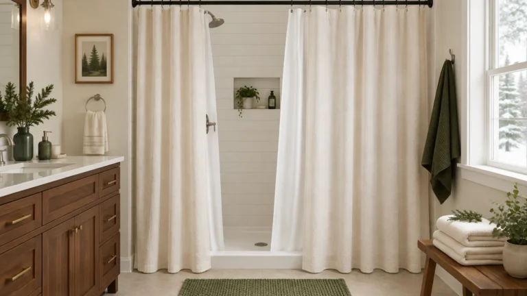 Double Shower Curtain Ideas for a Cozy Winter Bathroom featured image